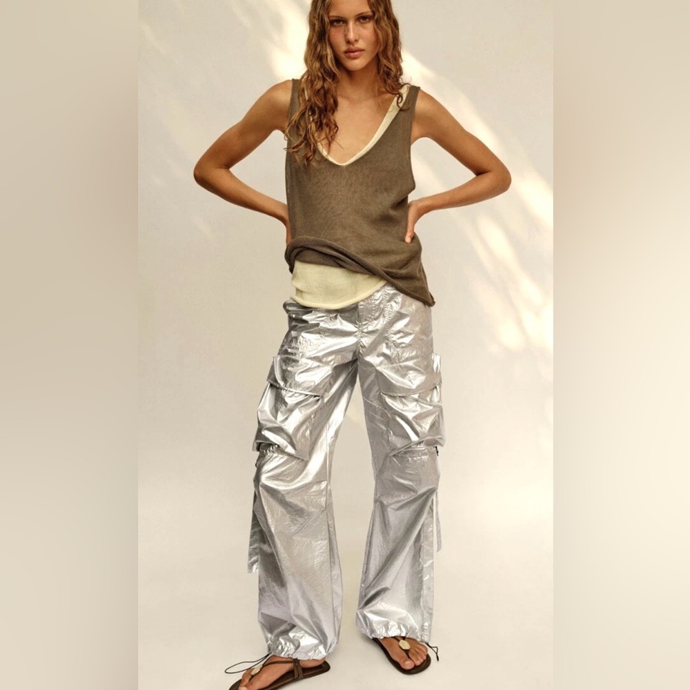 NWT Zara metallic pants